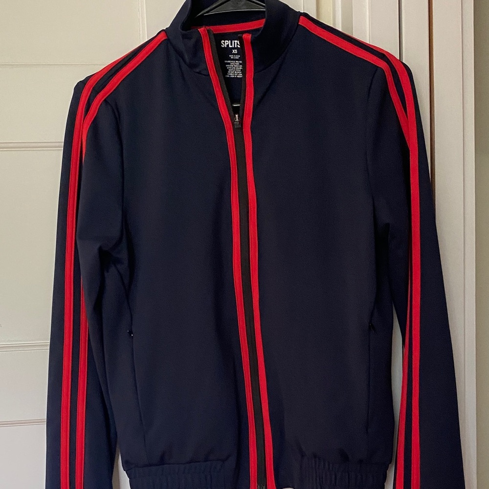 Splits59 women’s Fox Techflex Jacket in XS navy with red contrast double stripe